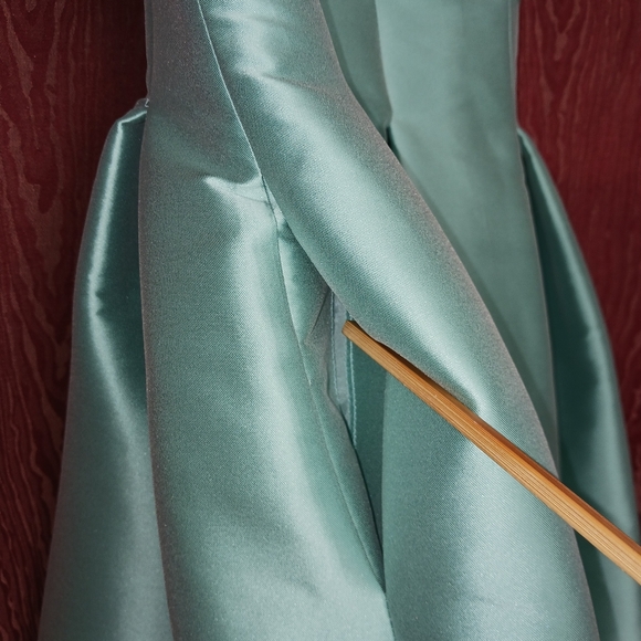 SACHIN & BALI Samira Long 2 Pockets Sequin Mint Turquoise Gown Women's Sz 2 - Picture 7 of 16